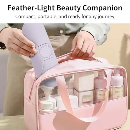 Travel Silicone Makeup Brush Holder with Cleaning Pad and Magnetic Closure - color: Purple