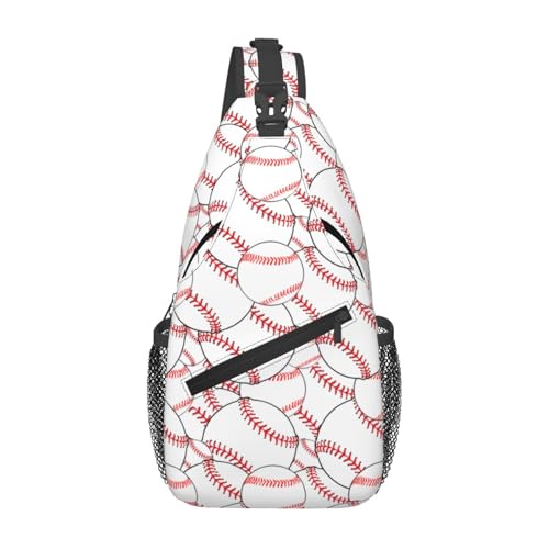 Sling Backpack For Men Hiking Daypack Crossbody Shoulder Bag Travel Chest Pack - color: Baseball Pattern