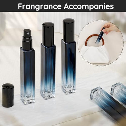 Segbeauty Travel Perfume Bottle, 5 Pack of 10ML Empty Refillable Glass Atomizer, Portable Cologne Dispenser Spray Bottle Travel Size Sample Bottles Sprayer Making Kit Gradient Blue - color: Gradient Blue
