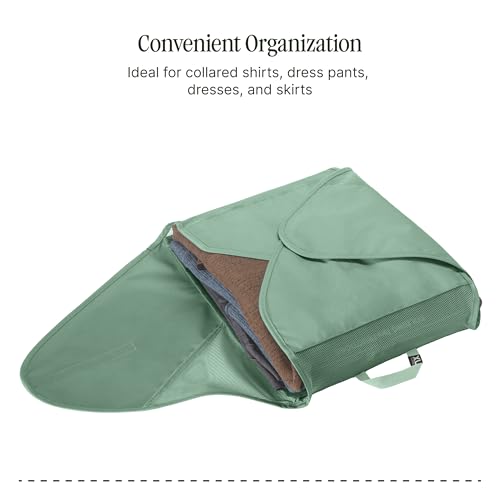 Pack-It® Reveal Garment Folder Packing Cube XL | Travel Garment Bag with Compression Wings to Maximize Luggage Space, Convenient Top Handle, Quick Drying Material - color: Willow Green