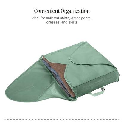 Pack-It® Reveal Garment Folder Packing Cube XL | Travel Garment Bag with Compression Wings to Maximize Luggage Space, Convenient Top Handle, Quick Drying Material - color: Willow Green