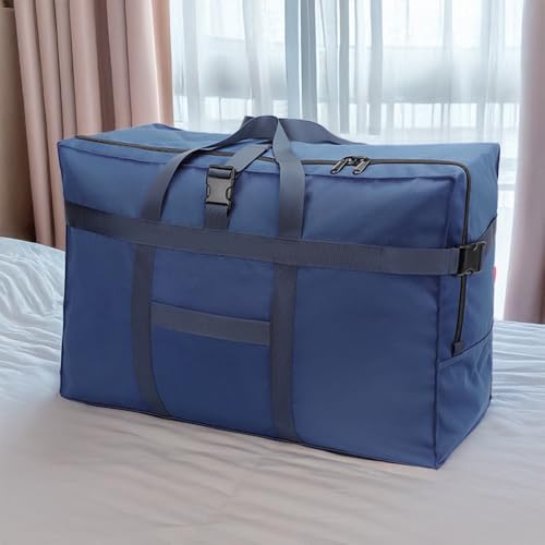 120L Travel Duffel Bags Extra Large Foldable Duffel Bag Weekend Overnight Storage Luggage for Airline Camping Moving Sport - color: Blue/3009