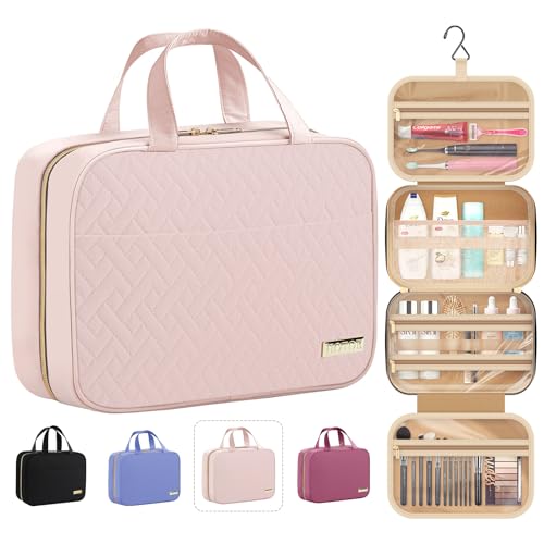 HOTOR Hanging Travel Toiletry Bag Women Men Essentials Pale Pink - color: Pale Pink, size: Medium
