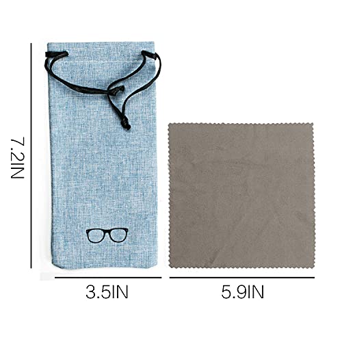 Vemiss Hard Shell Sunglasses Case, Large Linen Fabric Protective Glasses Case for Men Women - color: Blue 1, size: Sunglass Case