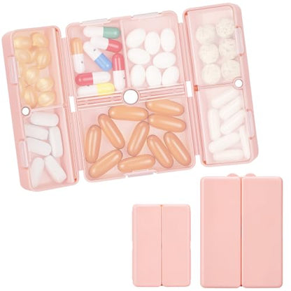 FYY Travel Pill Organizer, Pill Box Medicine Case-2pcs Pink - color: Pink, size: Large (1 Piece), Small (1 Piece)