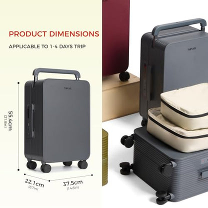 TUPLUS Balance 20" Wide Handle Suitcase Hardside Zipperless Luggage Grey | ABS PC Material,Dual Flat Design,Waterproof Laundry Bag,Silent Spinner Wheels,TSA Combination Lock,Weekend Trips - color: Stone Grey, size: Carry-On 20''