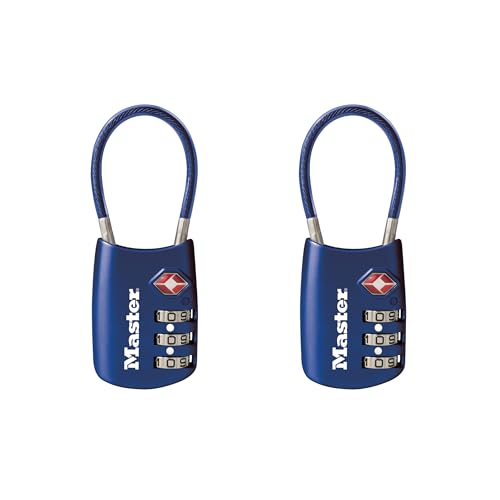 Master Lock TSA Approved Combination Luggage Lock, Blue 2-Pack 4688BLUEC2 - color: Blue, size: 2 Pack