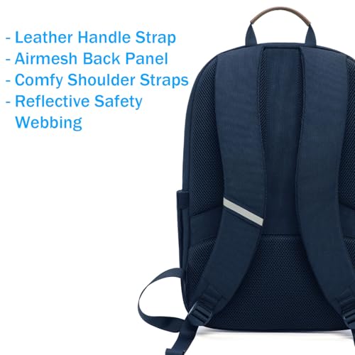 PUREVAVE Laptop Backpack Water Resistant YKK Zippers Travel Study - color: Navy Blue