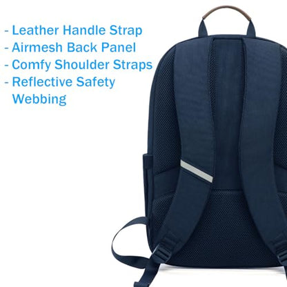 PUREVAVE Laptop Backpack Water Resistant YKK Zippers Travel Study - color: Navy Blue
