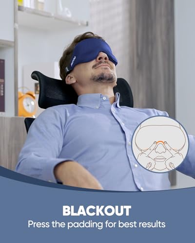MZOO Luxury Sleep Mask for Women Men Patented Light Blocking Design - color: C-blue