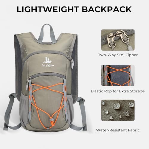 14L Small Hiking Backpack, Packable Travel Daypack for Men Women - color: Grey