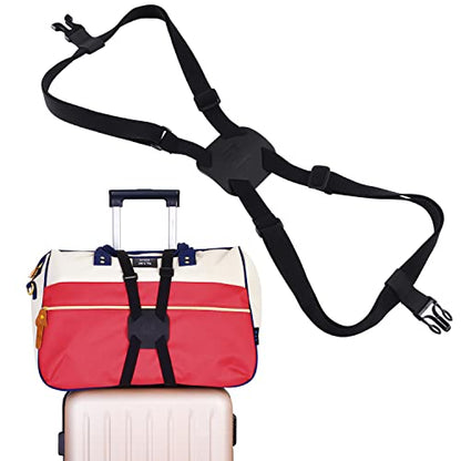 Bag Bungee, Luggage Straps Suitcase Adjustable Belt Travel Accessories - color: L-black