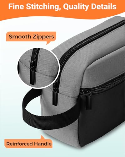 Elviros Hanging Toiletry Bag for Men, Travel Dopp Kit, Small, Grey & Black - color: Grey&Black, size: Small