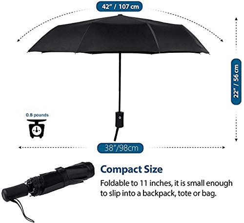 SY COMPACT Travel Umbrella - Windproof Automatic Compact Umbrellas for Rain - color: UPF-Flower yellow