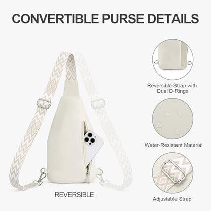 Puffer Sling Bag for Women RFID Anti Theft Crossbody Purse - color: Beige