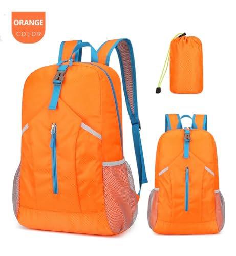 levayhill 25L Foldable Hiking Backpack,Small Packable Daypack, Orange - color: Orange