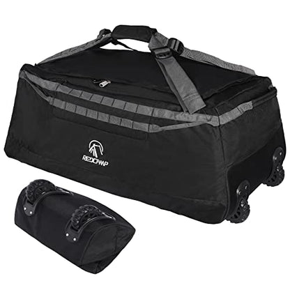 REDCAMP 85L/120L/140L Foldable Duffle Bag with Wheels, Large Travel Duffel Bag - color: 140l Black