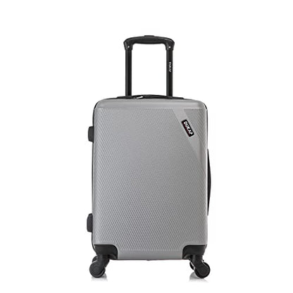 DUKAP DISCOVERY 20-Inch Carry-On Hardside Spinner Luggage Lightweight Bag - color: Silver, size: 20 Inch