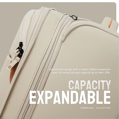 Verage Cambridge Lightweight Luggage Softside Expandable Spinner Wheel Suitcase (Light Khaki, Carry-On 20-Inch) - color: Light Khaki, size: 20-Inch