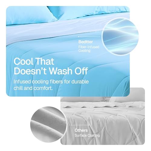 Bedtter Cooling Throw Blanket Lightweight with Carry Bag - color: Icy Blue, size: Throw (50" x 60")