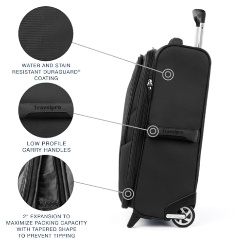 Travelpro Maxlite 5 Softside Carry-On Luggage Upright, Black, 21-Inch - color: Black, size: Carry-on 21-Inch