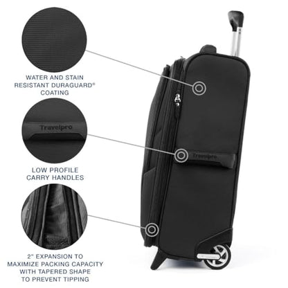 Travelpro Maxlite 5 Softside Carry-On Luggage Upright, Black, 21-Inch - color: Black, size: Carry-on 21-Inch