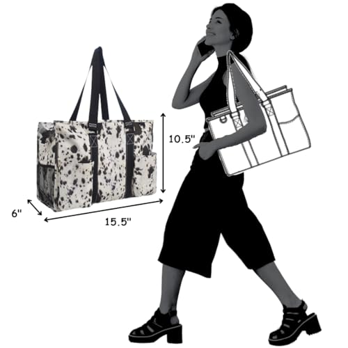 NGIL Utility Water Resistant Tote Bag - color: Cow Charm-black