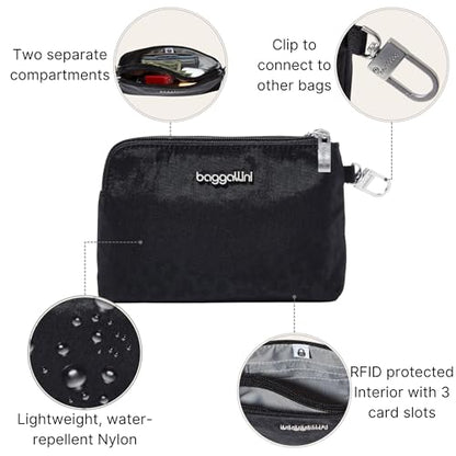 Baggallini On the Go Daily RFID Pouch - color: Black Cheetah Emboss