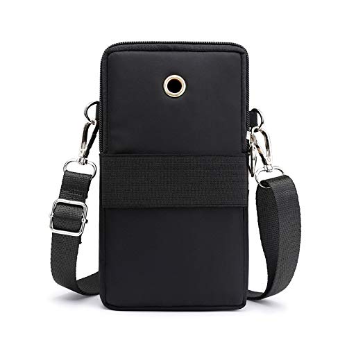 VINAIDA Small Crossbody Wallet Phone Bag Women Mini Crossbody Purse Cell Phone Shoulder Bag Mini Wallet Over Shoulder Strap - color: Ebony Black