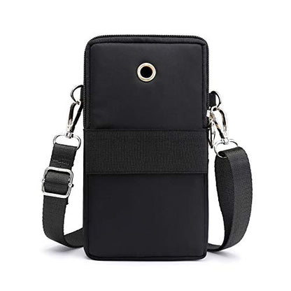 VINAIDA Small Crossbody Wallet Phone Bag Women Mini Crossbody Purse Cell Phone Shoulder Bag Mini Wallet Over Shoulder Strap - color: Ebony Black