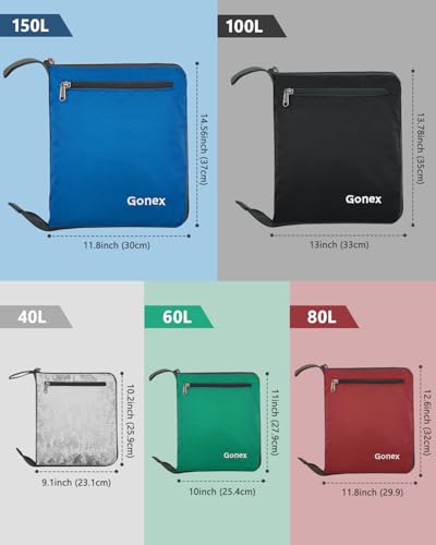 Gonex 60L Foldable Travel Duffle Bag with Shoe Compartment, Lightweight - color: Black, size: 60L