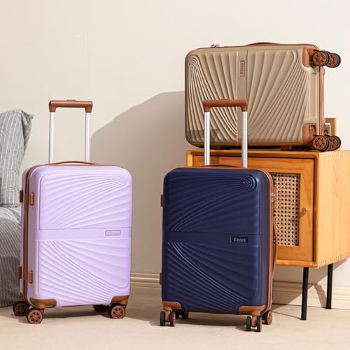 Eeeza Carry On Luggage Set Suitcase 3 Piece,Black (20"/BP/TB) - color: Black