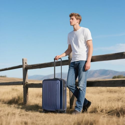KYME Luggage Sets 2 Piece Hardshell Suitcase with TSA Lock,Navy, 20"/24" - color: Navy Blue, size: 2Pcs Set(20"/24")