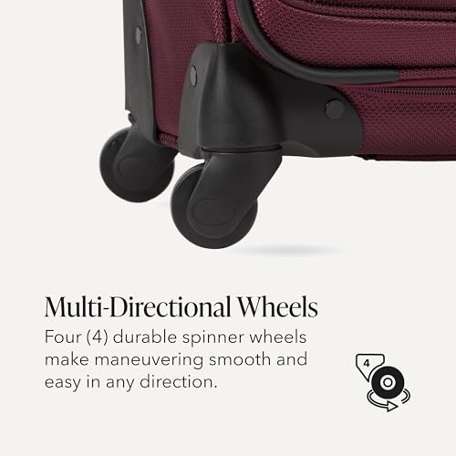 SwissGear Sion Softside Expandable Spinner Luggage Durable Lightweight Travel Suitcase, Merlot, 2-Piece Set (Carry-On/Large) - color: Merlot, size: 2-Piece Set (Carry-On/Large)