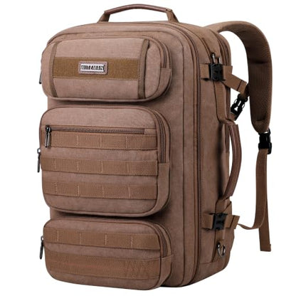 WITZMAN Travel Backpack for Men Flight Approved Fits 16" Laptop - color: Brown