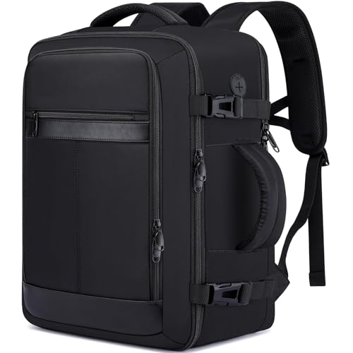 EZUOLA Travel Backpack for Men,TSA Carry On Backpack Flight Approved - color: Black, size: Large-25L