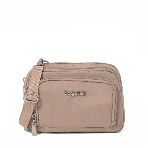 Baggallini Triple Zip with Front Wallet/Trifecta RFID Wallet Crossbody - color: Moonrock