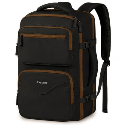 Taygeer Travel Backpack with Shoe Compartment, Work Bag Backpack for Women - color: Black Khaki