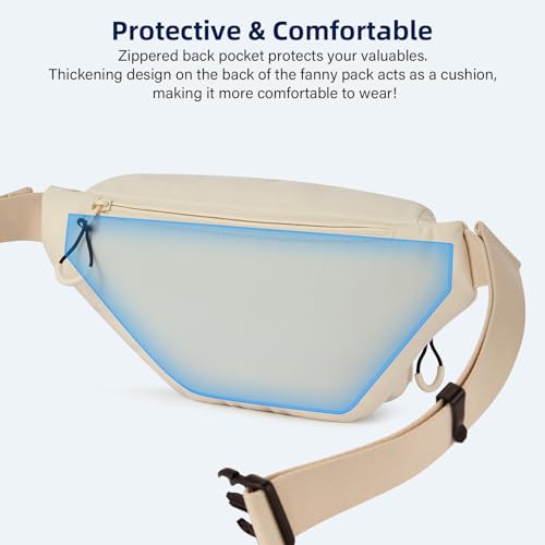 HanTrip Crossbody Sling Bag Fanny Packs Waist Purse for Men - color: Offwhite