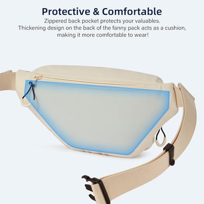 HanTrip Crossbody Sling Bag Fanny Packs Waist Purse for Men - color: Offwhite
