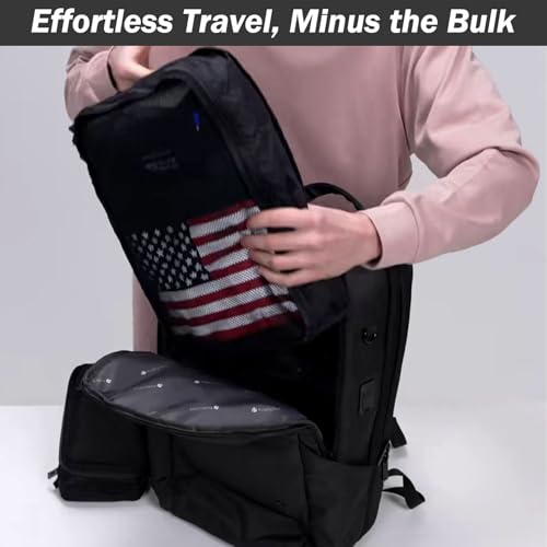PUREVAVE Laptop Backpack 27L Water Resistant USB Port Travel Work Black - color: Sable Black