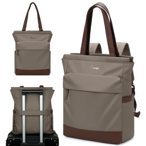 EMPSIGN Tote Backpack for Women, Work & Travel Bag, Fits 15.6" Laptop - color: Mocha/Coffee
