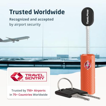TravelMore TSA Approved Locks for Luggage with Keys, Secure Travel Locks - color: 4 Pack - Orange