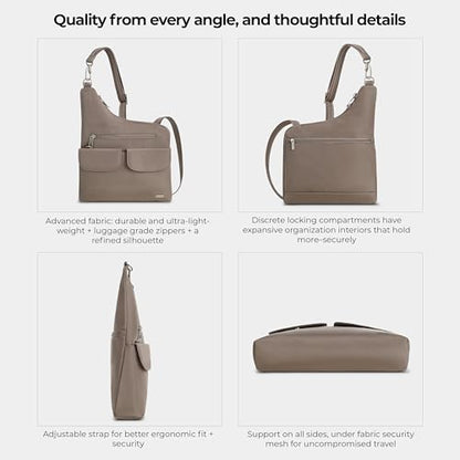 Travelon Anti-Theft Classic Crossbody Bag - color: Hazelnut