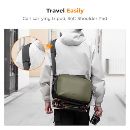 K&F CONCEPT Large Camera Sling Bag, Everyday Shoulder Bag - color: 13 Green Large