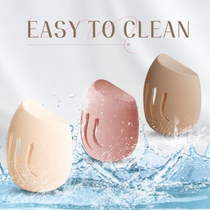 Silicone Makeup Sponge Holder,Fit All Sponges,Double-Sided Breathable(Beige - color: Beige*1