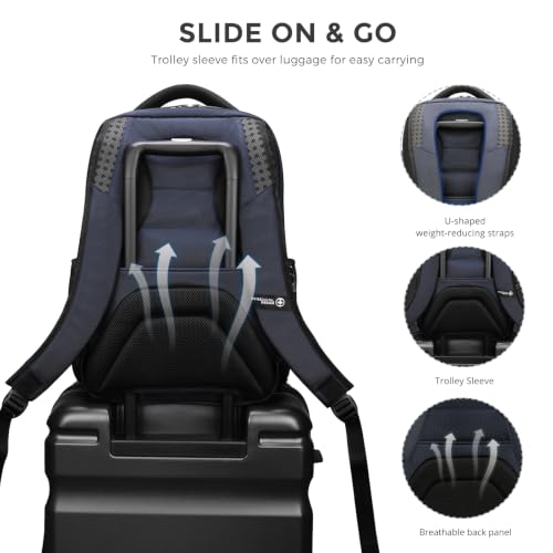 Swissdigital Design Laptop Backpack for Men Fit 15.6" Computer SD1695-12 - color: Blue