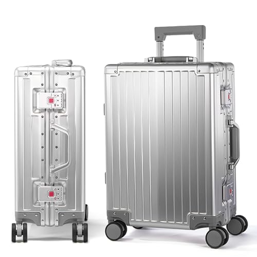 VentureVault All Aluminum Zipperless Carry On Luggage, 20 Inch, Silver - color: Silver, size: 20-Inch
