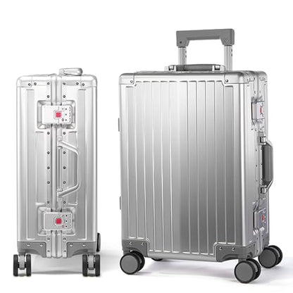 VentureVault All Aluminum Zipperless Carry On Luggage, 20 Inch, Silver - color: Silver, size: 20-Inch