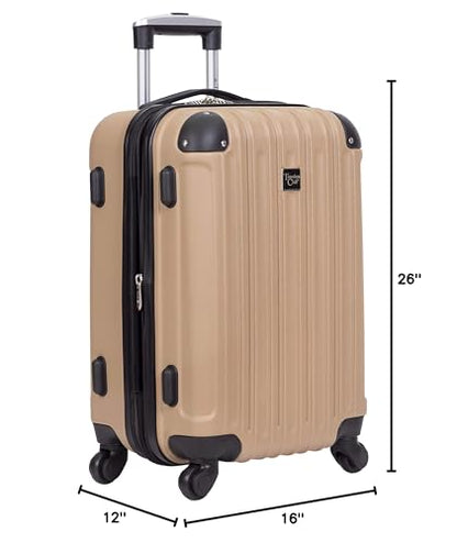 Travelers Club Midtown Hardside 4-Piece Luggage Travel Set, Tan - color: Tan